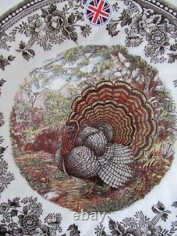 Queens Majestic Beauty Autumn Fall Thanksgiving TURKEY 10 Dinner Plates Set 6