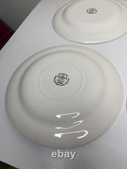 Queens Myott Factory Churchill Thanksgiving Turkey Dinner Plates Blue 10 Set 4