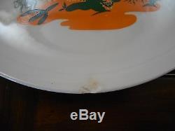 RARE 8 Vintage BLAKELY Oil and Gas Cactus POTTERY Stoneware 8 Dinner Plates SET