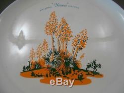 RARE 8 Vintage BLAKELY Oil and Gas Cactus POTTERY Stoneware 8 Dinner Plates SET