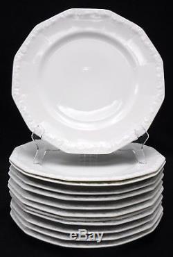 ROSENTHAL china MARIA WHITE pattern Dinner Plate Set of Twelve (12) 9-5/8