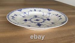 ROYAL COPENHAGEN Blue Fluted Half Lace Border Dinner Plate #571 Set of 2