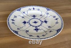 ROYAL COPENHAGEN Blue Fluted Half Lace Border Dinner Plate #571 Set of 2