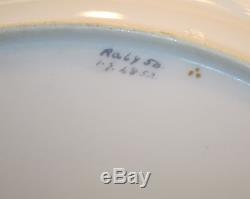 ROYAL DOULTON CHINA DINNER PLATE RAISED GOLD ENCRUSTED CREAM SET of 12 MINT