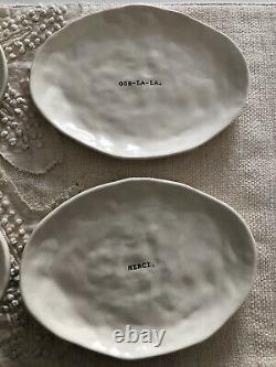 Rae Dunn Retired Oval French Plate Set Of 4