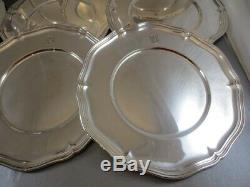 Rare Set Of 10 Matching German Sterling (. 830) Dinner Size Plates! 161 Oz! 11