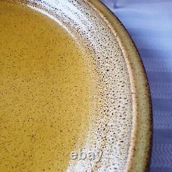 Rare Set of 4 Vintage Mikasa Stoneglaze Champagne Mustard Gold Dinner Plates
