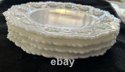 Rare Westmoreland OLD QUILT Milk glass DINNER PLATE Set Of 4 For One Price. Ex