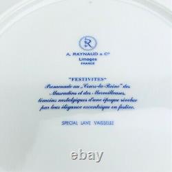 Raynaud Limoges Porcelain'Festivites' Set of 4 Dinner Plates