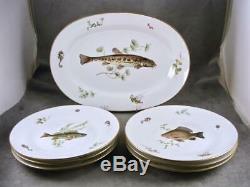 Richard Ginori 7 Piece Fish Set Platter And 6 Dinner Plates