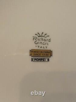 Richard Ginori Designer Italian Pompei White & Gold China Dinner Plate Set Of 4