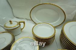 Rosenthal China Aida Pattern 47 Pc Set Gold Encrusted Laurel Band Dinner Plates