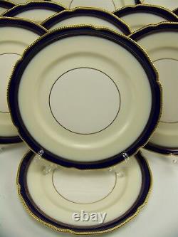 Rosenthal Cobalt & Gold Regent Pattern Dinner Plates Set Of 12