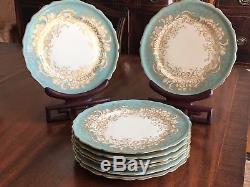 Rosenthal Continental Ivory Dinner Plate Set of 8 with Encrusted Gold Floral Rim