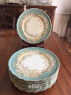 Rosenthal Continental Ivory Dinner Plate Set of 8 with Encrusted Gold Floral Rim