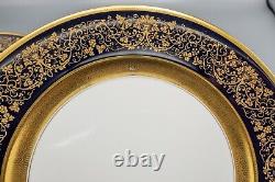 Rosenthal Dynasty Aida Cobalt Blue Gold Dinner Plates Set of 12 10 1/8 Dia