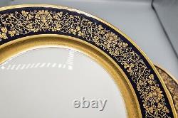 Rosenthal Dynasty Aida Cobalt Blue Gold Dinner Plates Set of 12 10 1/8 Dia