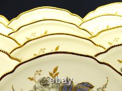 Rosenthal Germany IVORY & GOLD FLORAL BOUQUET 10-7/8 DINNER PLATES Set of 12