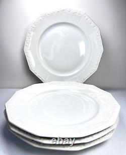 Rosenthal Maria White Dinner Plates SET 4 GERMANY Roses 10 3/4 Dia