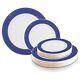 Round Spiral Rimmed Disposable Plastic Plates Wedding Party Value Sets 120 Pcs