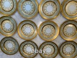 Royal Bavarian Hutschenreuther China Gold Encrusted Set of 12 Dinner Plates
