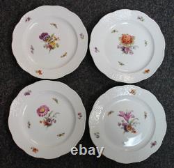 Royal Berlin KPM Hand Painted Flowers & Butterfly 9 3/4 Dinner Plate Set of 12
