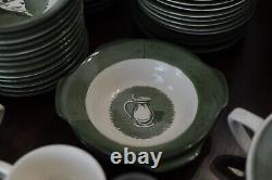 Royal China Colonial Homestead Dinnerware (green). 108 pieces. Good Condition