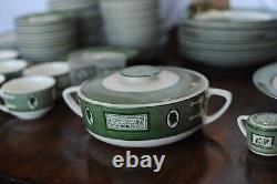 Royal China Colonial Homestead Dinnerware (green). 108 pieces. Good Condition