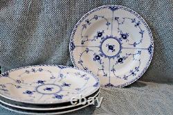 Royal Copenhagen Blue Fluted Half Lace Dinner Plate #573 Vintage 4 Available