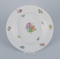 Royal Copenhagen, set of four rare and antique Saxon Flower porcelain plates