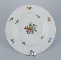 Royal Copenhagen, set of four rare and antique Saxon Flower porcelain plates