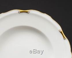 Royal Crown Derby Regency Bone China Set of 12 Dinner Plates 10-1/8 Gold Trim
