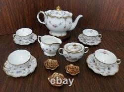 Royal Crown Derby (Royal Antoinett Pattern) 11 Piece Tea Set