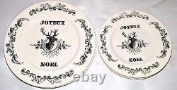 Royal Stafford Joyeux Noel Plate Set x7 Xmas 3 Dinner & 4 Salad Carly Dodsley A+