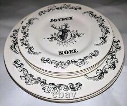 Royal Stafford Joyeux Noel Plate Set x7 Xmas 3 Dinner & 4 Salad Carly Dodsley A+