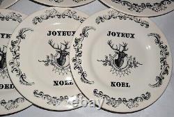 Royal Stafford Joyeux Noel Plate Set x7 Xmas 3 Dinner & 4 Salad Carly Dodsley A+