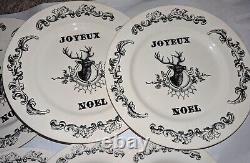 Royal Stafford Joyeux Noel Plate Set x7 Xmas 3 Dinner & 4 Salad Carly Dodsley A+