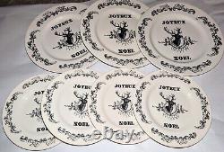 Royal Stafford Joyeux Noel Plate Set x7 Xmas 3 Dinner & 4 Salad Carly Dodsley A+