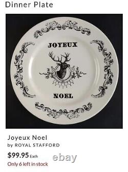 Royal Stafford Joyeux Noel Plate Set x7 Xmas 3 Dinner & 4 Salad Carly Dodsley A+