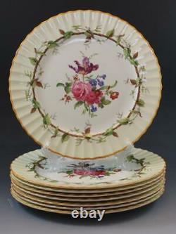 Royal Worcester England Florence Porcelain Bone China Set of 8 Dinner Plates