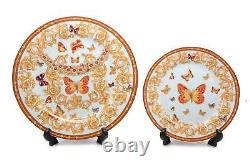 Royalty Porcelain 16-pc Dinner Set, Butterflies, Bone China Porcelain