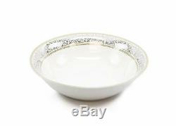 Royalty Porcelain Silver Flowers 57-pc Dinnerware Set for 8, Bone China