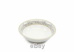 Royalty Porcelain Silver Flowers 57-pc Dinnerware Set for 8, Bone China