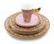 Royalty Porcelain Vintage Pink 5-pc Place Setting'ladybug', Premium Bone China