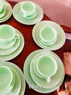 SALE 12 pieces Jadeite jadite set dinner ware cups Plates saucers 3 groups 4