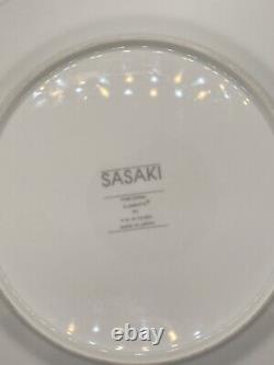 SASAKI Fine China Elements Dinner Plates Set of 9, Geometric Edge Design 10