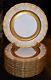 Set/11 Wm Guerin Limoges Gold Encrusted Cream Large 11 Dinner Charger Plates