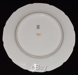 SET/11 Wm GUERIN Limoges GOLD ENCRUSTED CREAM LARGE 11 DINNER CHARGER PLATES