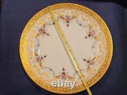 SET 12 Crown Sutherland ENGLAND Raised Gold Encrusted Floral Charger/Dinners