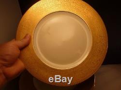 SET 12 K & A Krautheim Selb Bavaria Gold Encrusted DINNER CHARGER PLATES 10 3/4